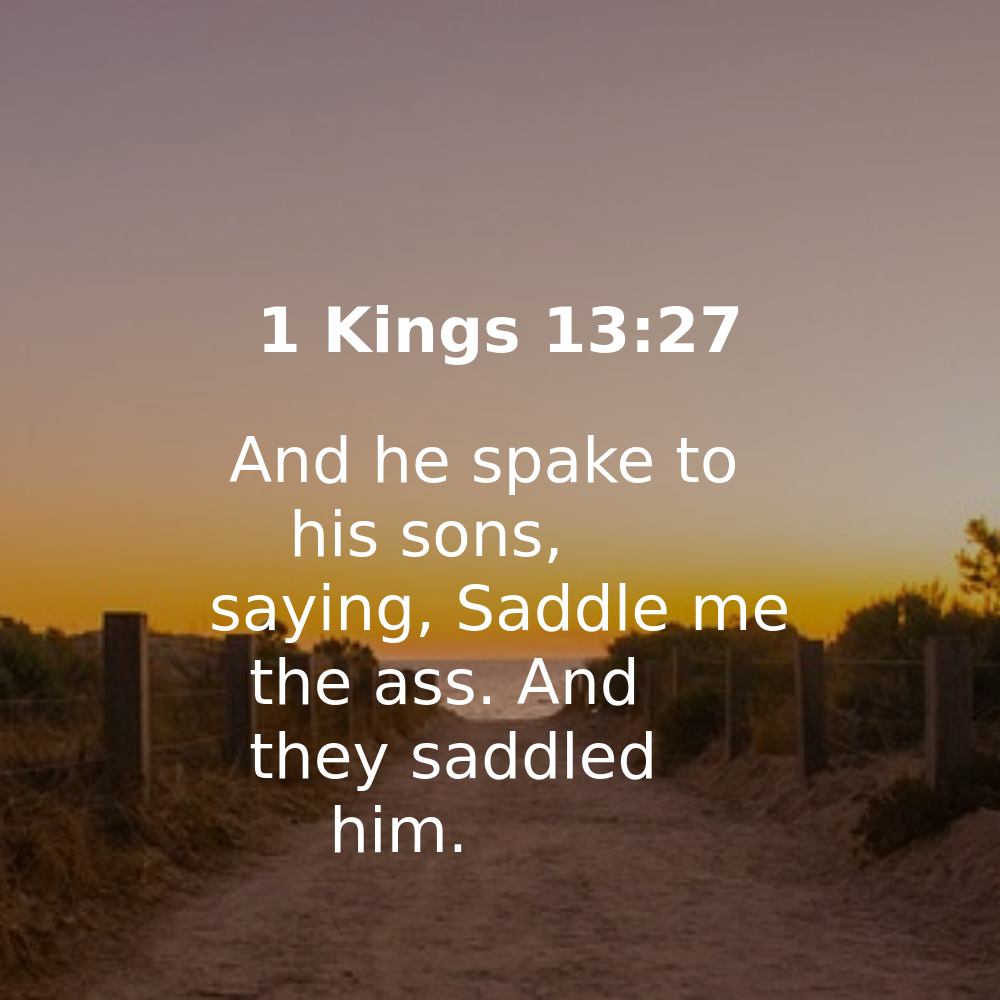 1 Kings 13:27 - Bibleverses.net