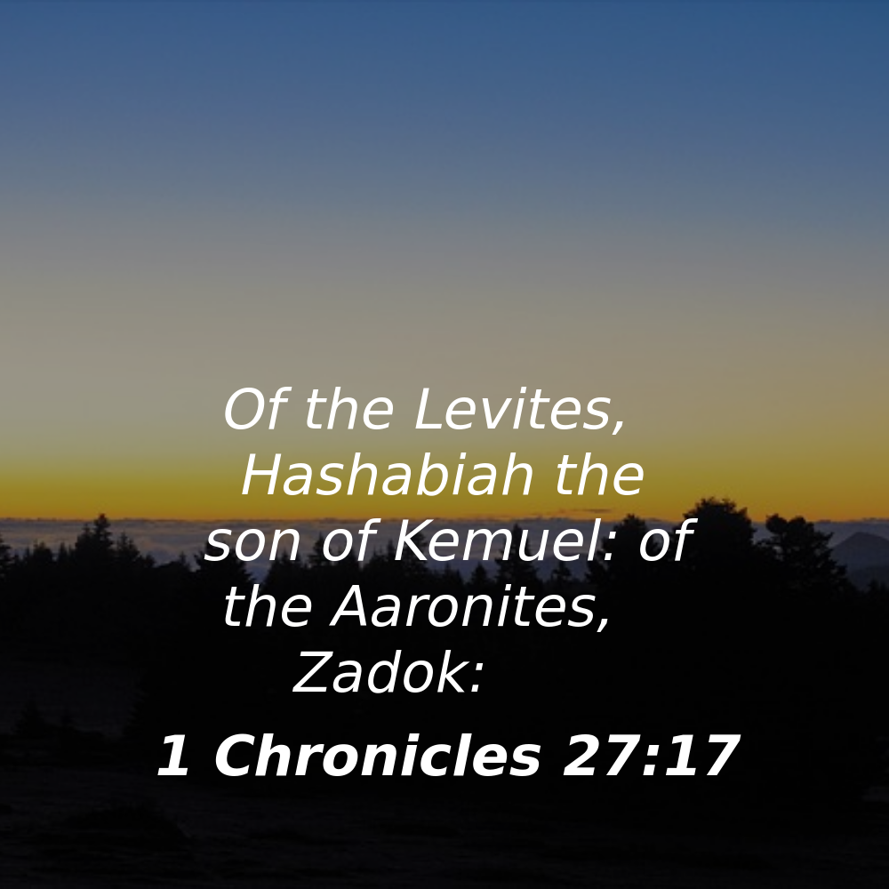 1 Chronicles 27:17 - Bibleverses.net