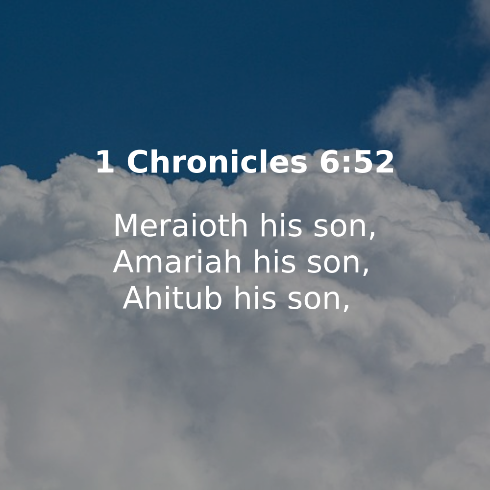 1 Chronicles 6:52 - Bibleverses.net