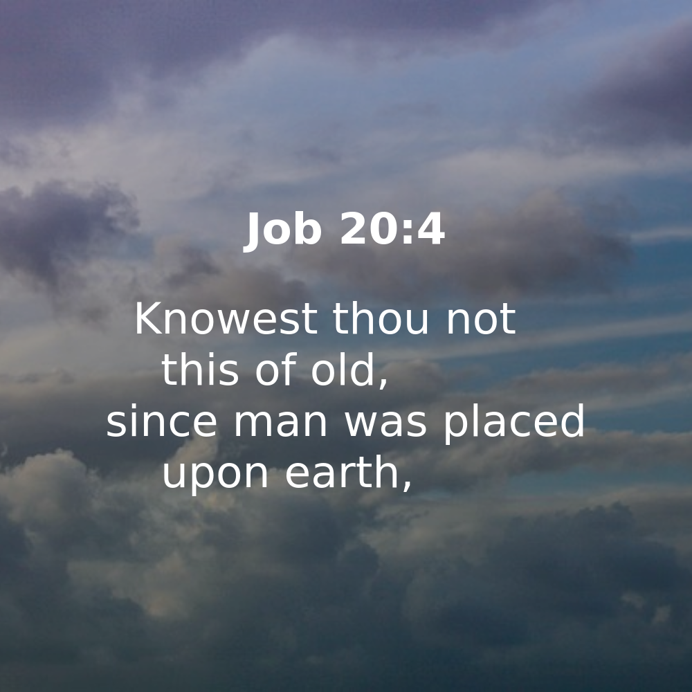 Job 20:4 - Bibleverses.net